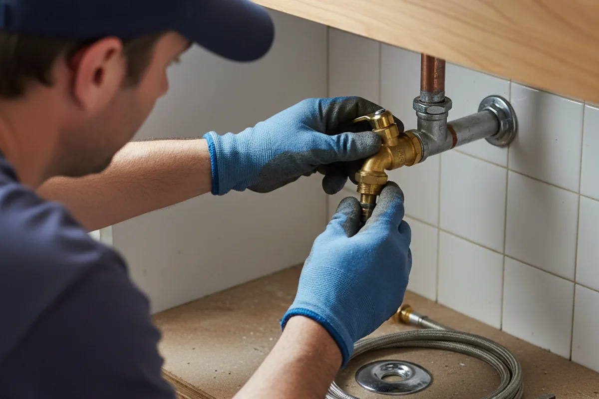 Shutoff valve and fitting work during Burst Pipe Repair in Scalf